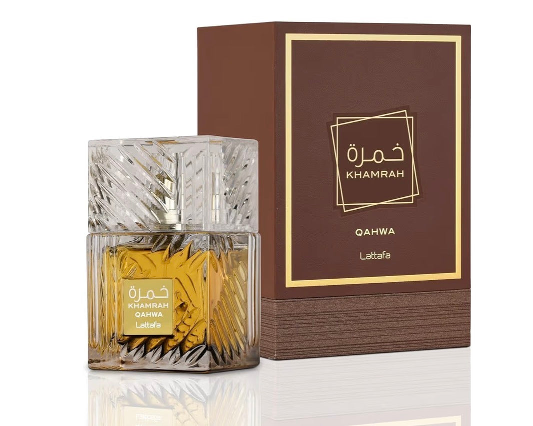 Lattafa Khamrah Qahwa - Vanilla, Warm Spicy, Cinnamon, Sweet - Eau de Parfum Long-Lasting Fragrance for Unisex, 3.40 Ounce / 100 ml