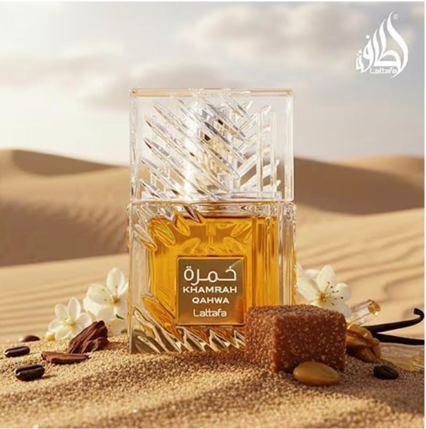 Lattafa Khamrah Qahwa - Vanilla, Warm Spicy, Cinnamon, Sweet - Eau de Parfum Long-Lasting Fragrance for Unisex, 3.40 Ounce / 100 ml