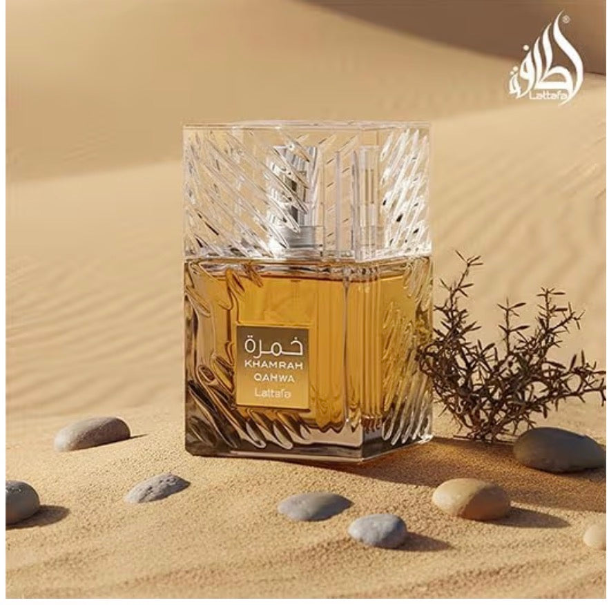 Lattafa Khamrah Qahwa - Vanilla, Warm Spicy, Cinnamon, Sweet - Eau de Parfum Long-Lasting Fragrance for Unisex, 3.40 Ounce / 100 ml