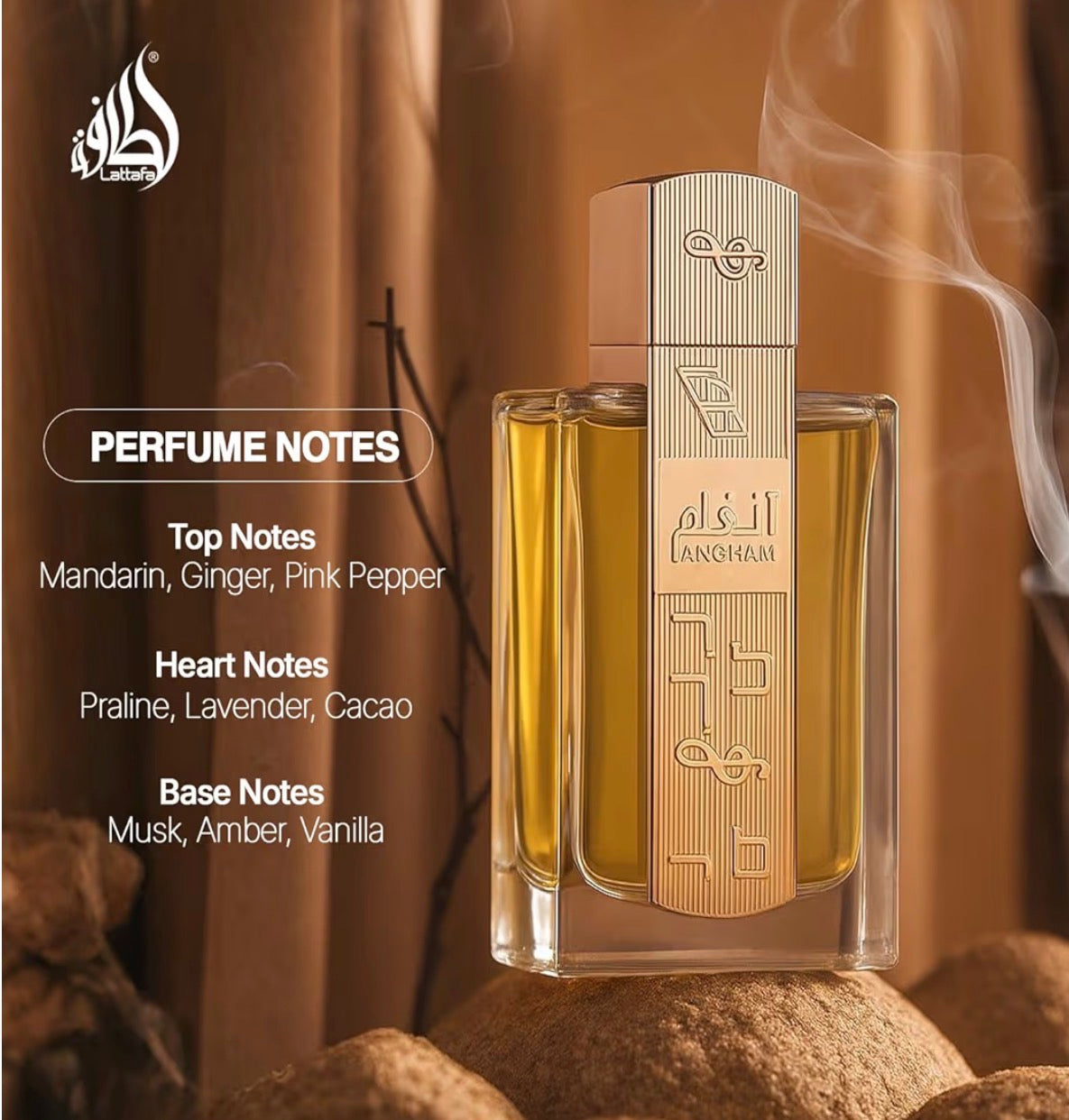 Lattafa Angham - Citrus, Lavender, Musk, Amber, Vanilla - Eau de Parfum Long-Lasting Fragrance for Unisex, 3.40 Ounce / 100 ml